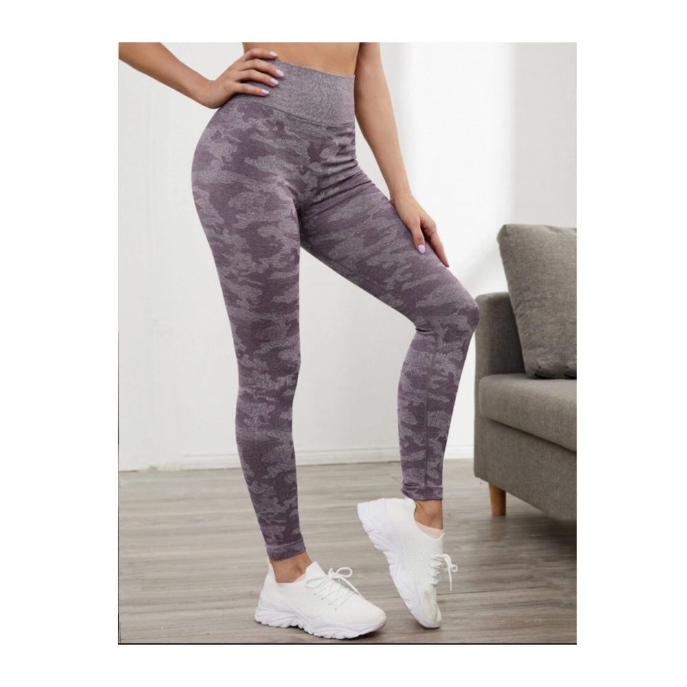 🌺CAMO PRINT SEAMLESS SPORT LEGGINGS - Picture 4 of 16